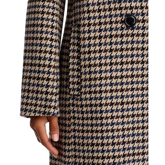 Bagatelle Women Brown Houndstooth Shawl Collar Oversize Mid Length Coat Size XL - Picture 5 of 7